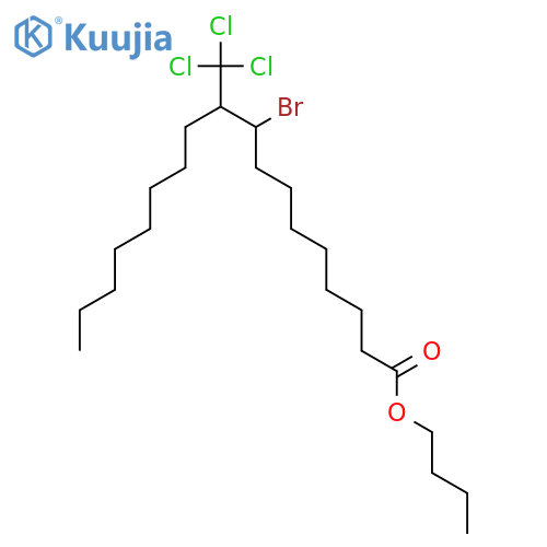 OCTADECANOIC ACID, 9-BROMO-10-(TRICHLOROMETHYL)-, BUTYL ESTER structure