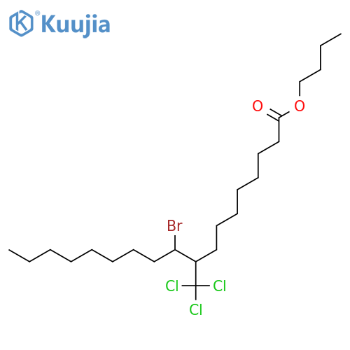 OCTADECANOIC ACID, 10-BROMO-9-(TRICHLOROMETHYL)-, BUTYL ESTER structure