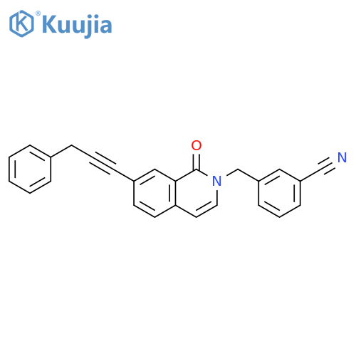 Benzonitrile,3-[[1-oxo-7-(3-phenyl-1-propynyl)-2(1H)-isoquinolinyl]methyl]- structure