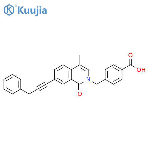 Benzoic acid,4-[[4-methyl-1-oxo-7-(3-phenyl-1-propynyl)-2(1H)-isoquinolinyl]methyl]- structure