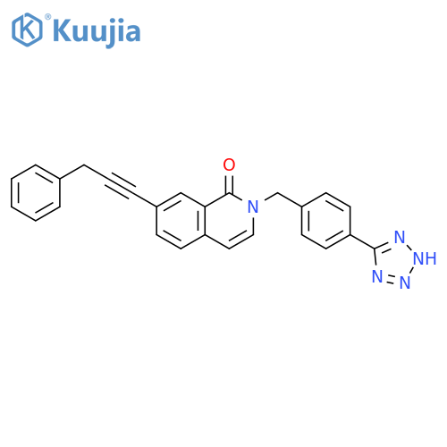 1(2H)-Isoquinolinone,7-(3-phenyl-1-propynyl)-2-[[4-(1H-tetrazol-5-yl)phenyl]methyl]- structure