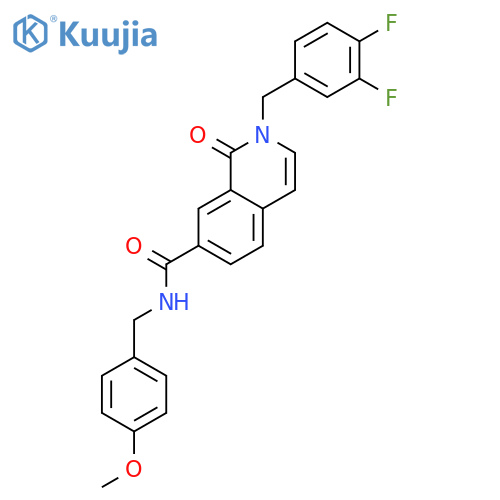 7-Isoquinolinecarboxamide,2-[(3,4-difluorophenyl)methyl]-1,2-dihydro-N-[(4-methoxyphenyl)methyl]-1-oxo- structure