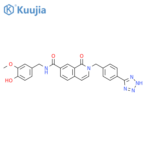 7-Isoquinolinecarboxamide,1,2-dihydro-N-[(4-hydroxy-3-methoxyphenyl)methyl]-1-oxo-2-[[4-(1H-tetrazol-5-yl)phenyl]methyl]- structure