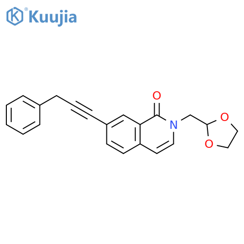 1(2H)-Isoquinolinone,2-(1,3-dioxolan-2-ylmethyl)-7-(3-phenyl-1-propynyl)- structure