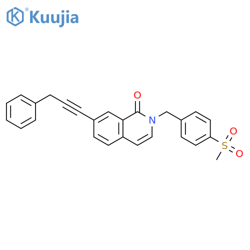1(2H)-Isoquinolinone,2-[[4-(methylsulfonyl)phenyl]methyl]-7-(3-phenyl-1-propynyl)- structure