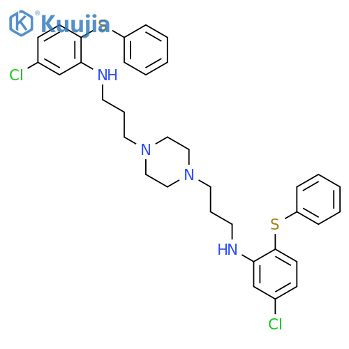 1,4-PIPERAZINEDIPROPANAMINE, N,N'-BIS[5-CHLORO-2-(PHENYLTHIO)PHENYL]- structure