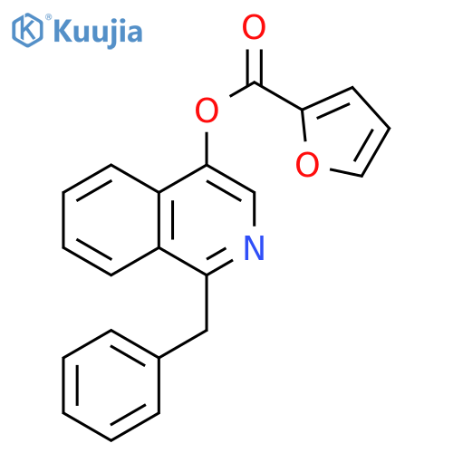 2-Furancarboxylic acid, 1-(phenylmethyl)-4-isoquinolinyl ester structure