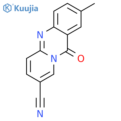 11H-Pyrido[2,1-b]quinazoline-8-carbonitrile, 2-methyl-11-oxo- structure