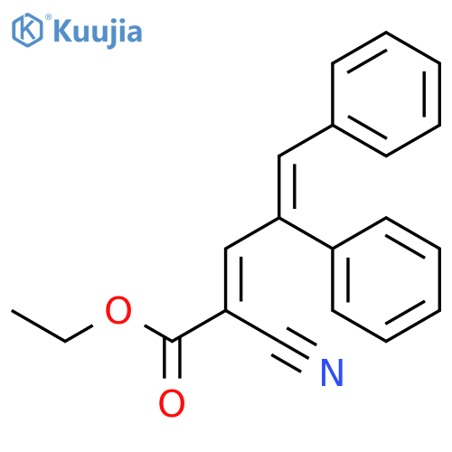2,4-Pentadienoic acid, 2-cyano-4,5-diphenyl-, ethyl ester, (E,Z)- structure