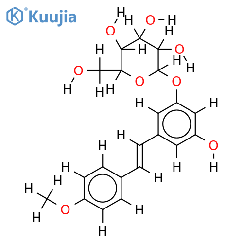 (E)-3-(beta-D-glucopyranosyloxy)-5-hydroxy-4'-methoxystilbene structure