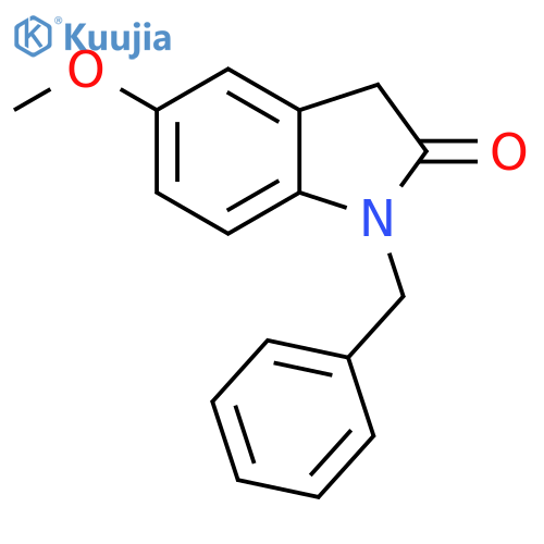 1-benzyl-5-methoxy-2,3-dihydro-1H-indol-2-one structure