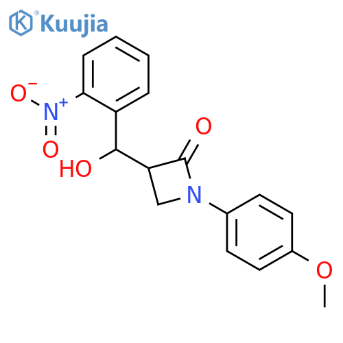2-AZETIDINONE, 3-[HYDROXY(2-NITROPHENYL)METHYL]-1-(4-METHOXYPHENYL)- structure