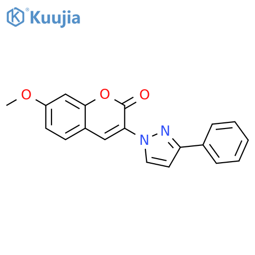 2H-1-Benzopyran-2-one, 7-methoxy-3-(3-phenyl-1H-pyrazol-1-yl)- structure