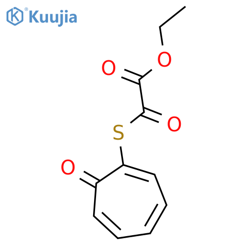 Acetic acid, oxo[(7-oxo-1,3,5-cycloheptatrien-1-yl)thio]-, ethyl ester structure