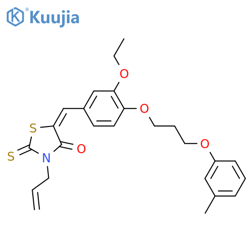 (5E)-5-({3-ethoxy-4-[3-(3-methylphenoxy)propoxy]phenyl}methylidene)-3-prop-2-en-1-yl-2-thioxo-1,3-thiazolidin-4-one structure