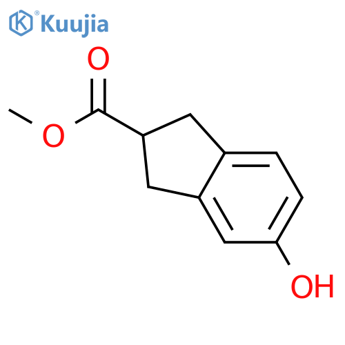 1H-Indene-2-carboxylic acid, 2,3-dihydro-5-hydroxy-, methyl ester structure