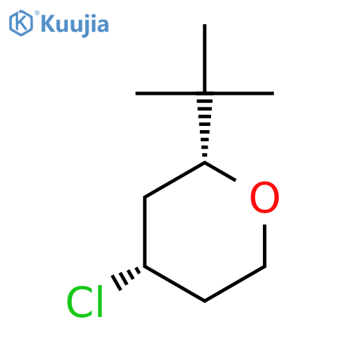2H-Pyran, 4-chloro-2-(1,1-dimethylethyl)tetrahydro-, cis- structure
