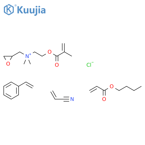 Oxiranemethanaminium,N,N-dimethyl-N-[2-[(2-methyl-1-oxo-2-propenyl)oxy]ethyl]-,chloride,polymerwithbutyl2-propenoate,ethenylbenzeneand2-propenenitrile structure