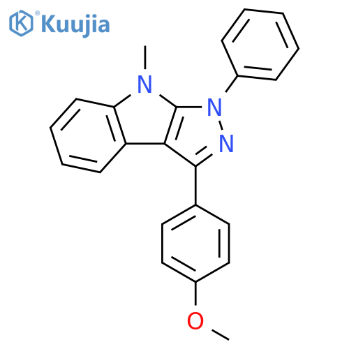 Pyrazolo[3,4-b]indole,1,8-dihydro-3-(4-methoxyphenyl)-8-methyl-1-phenyl- structure