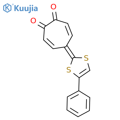 3,6-CYCLOHEPTADIENE-1,2-DIONE, 5-(4-PHENYL-1,3-DITHIOL-2-YLIDENE)- structure