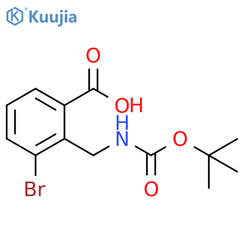 Benzoic acid, 3-bromo-2-[[[(1,1-dimethylethoxy)carbonyl]amino]methyl]- structure
