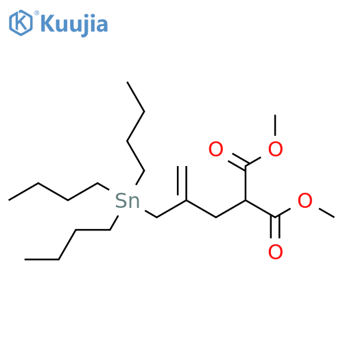 Propanedioic acid, [2-[(tributylstannyl)methyl]-2-propenyl]-, dimethylester structure