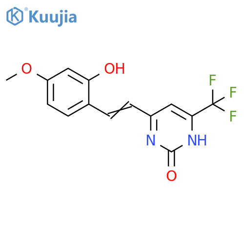2(1H)-Pyrimidinone,4-[2-(2-hydroxy-4-methoxyphenyl)ethenyl]-6-(trifluoromethyl)- structure