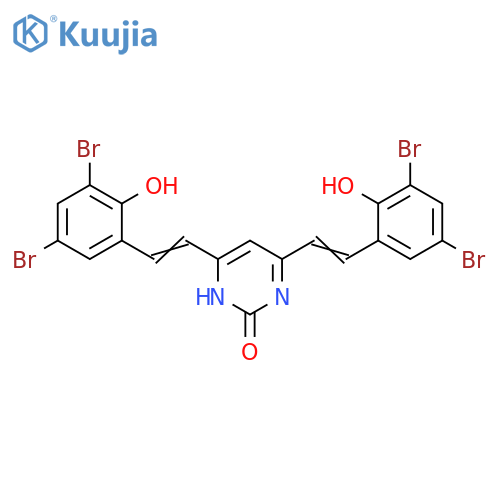 2(1H)-Pyrimidinone, 4,6-bis[2-(3,5-dibromo-2-hydroxyphenyl)ethenyl]- structure