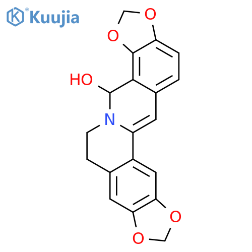 4H-BIS[1,3]BENZODIOXOLO[5,6-A:4',5'-G]QUINOLIZIN-4-OL, 6,7-DIHYDRO- structure