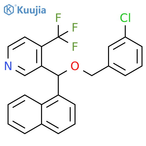 Pyridine,3-[[(3-chlorophenyl)methoxy]-1-naphthalenylmethyl]-4-(trifluoromethyl)- structure