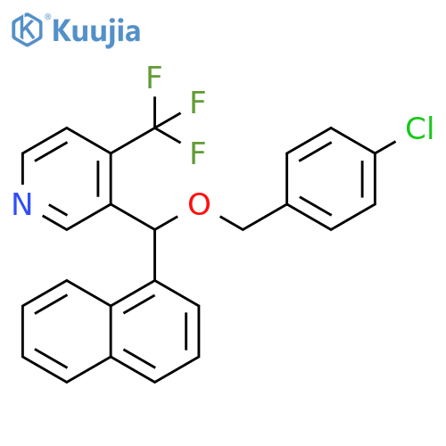 Pyridine,3-[[(4-chlorophenyl)methoxy]-1-naphthalenylmethyl]-4-(trifluoromethyl)- structure