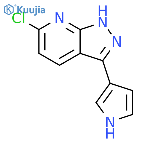 1H-Pyrazolo[3,4-b]pyridine, 6-chloro-3-(1H-pyrrol-3-yl)- structure