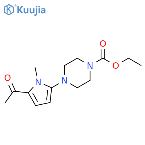 1-Piperazinecarboxylic acid, 4-(5-acetyl-1-methyl-1H-pyrrol-2-yl)-, ethylester structure
