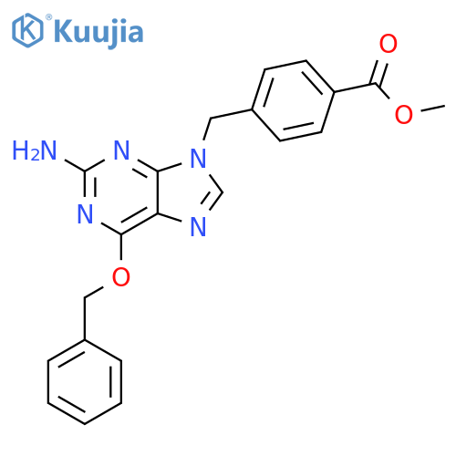 Benzoic acid, 4-[[2-amino-6-(phenylmethoxy)-9H-purin-9-yl]methyl]-,methyl ester structure