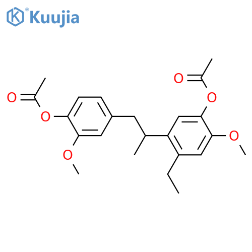 Phenol,5-[2-[4-(acetyloxy)-3-methoxyphenyl]-1-methylethyl]-4-ethyl-2-methoxy-,acetate structure