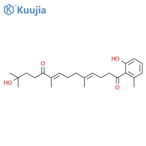 4,8-Tetradecadiene-1,10-dione,13-hydroxy-1-(2-hydroxy-6-methylphenyl)-5,9,13-trimethyl-, (4E,8E)- structure