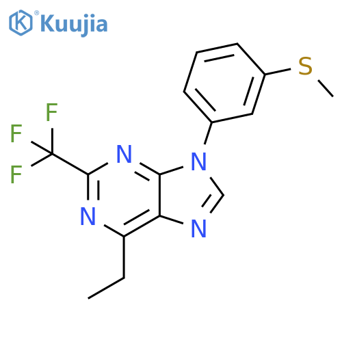 9H-Purine, 6-ethyl-9-[3-(methylthio)phenyl]-2-(trifluoromethyl)- structure