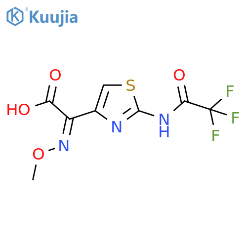 (2Z)-2-(methoxyimino)-2-2-(2,2,2-trifluoroacetamido)-1,3-thiazol-4-ylacetic acid structure