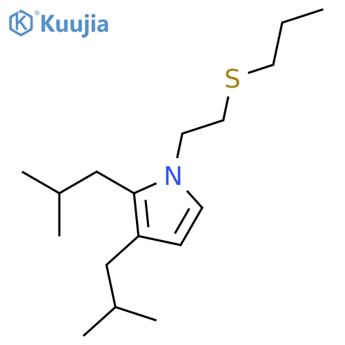1H-Pyrrole, 2,3-bis(2-methylpropyl)-1-[2-(propylthio)ethyl]- structure