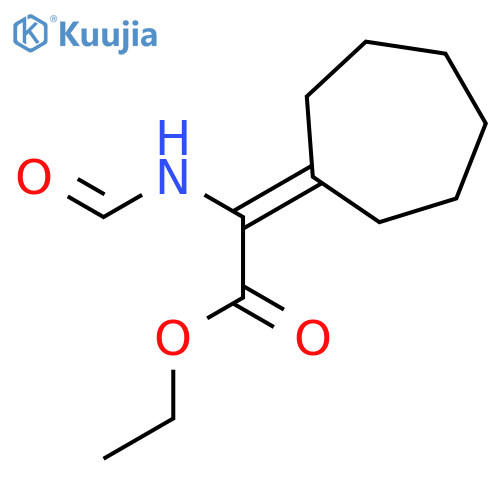 Acetic acid, cycloheptylidene(formylamino)-, ethyl ester structure