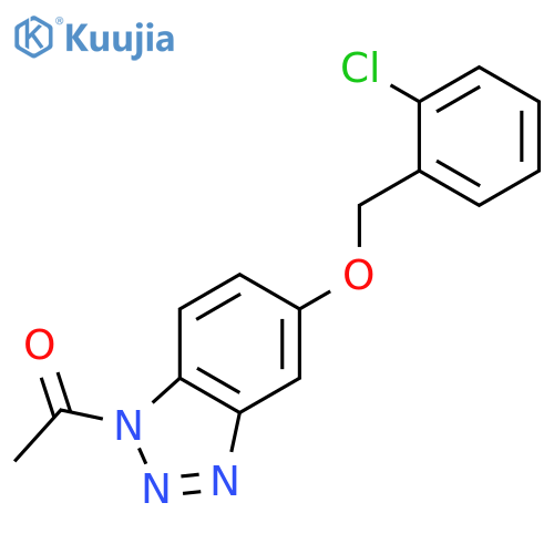1H-BENZOTRIAZOLE, 1-ACETYL-5-[(2-CHLOROPHENYL)METHOXY]- structure