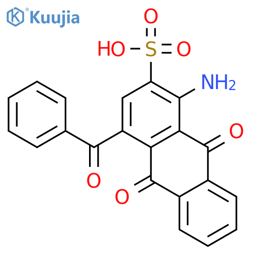 1-amino-4-benzoyl-9,10-dioxo-9,10-dihydroanthracene-2-sulfonic acid structure