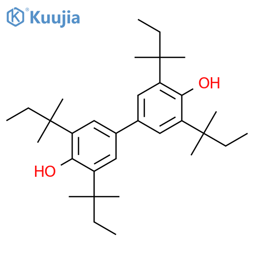 3,3',5,5'-tetrakis(2-methylbutan-2-yl)biphenyl-4,4'-diol structure