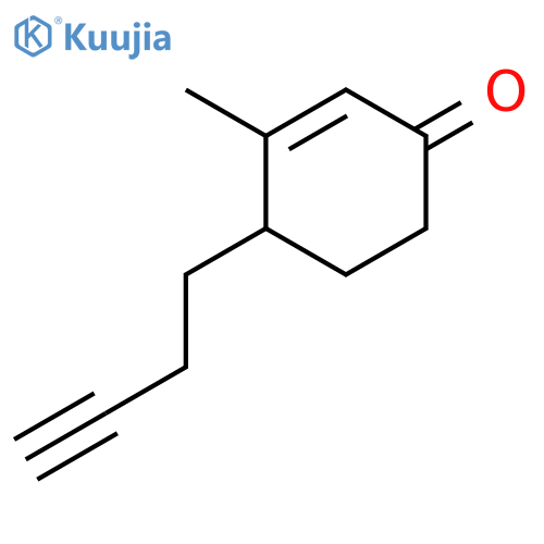 2-CYCLOHEXEN-1-ONE, 4-(3-BUTYNYL)-3-METHYL- structure