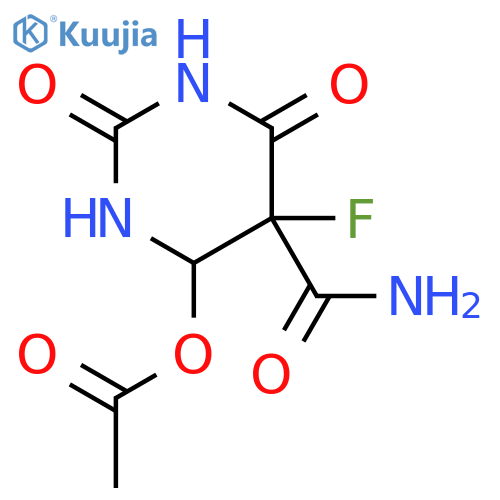 5-Pyrimidinecarboxamide, 4-(acetyloxy)-5-fluorohexahydro-2,6-dioxo- structure