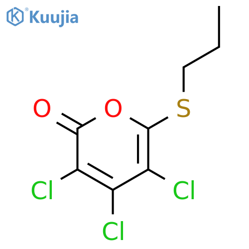 2H-PYRAN-2-ONE, 3,4,5-TRICHLORO-6-(PROPYLTHIO)- structure