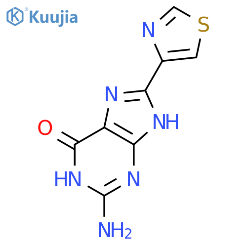 6H-Purin-6-one, 2-amino-1,7-dihydro-8-(4-thiazolyl)- structure
