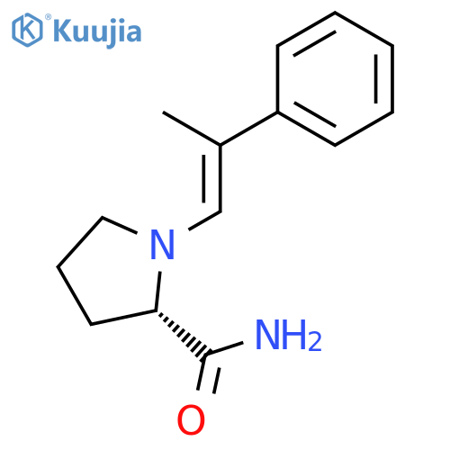 2-PYRROLIDINECARBOXAMIDE, 1-(2-PHENYL-1-PROPENYL)-, (S)- structure