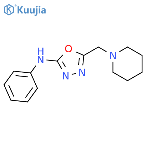 1,3,4-Oxadiazol-2-amine, N-phenyl-5-(1-piperidinylmethyl)- structure