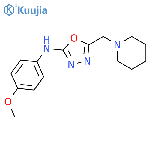 1,3,4-Oxadiazol-2-amine, N-(4-methoxyphenyl)-5-(1-piperidinylmethyl)- structure
